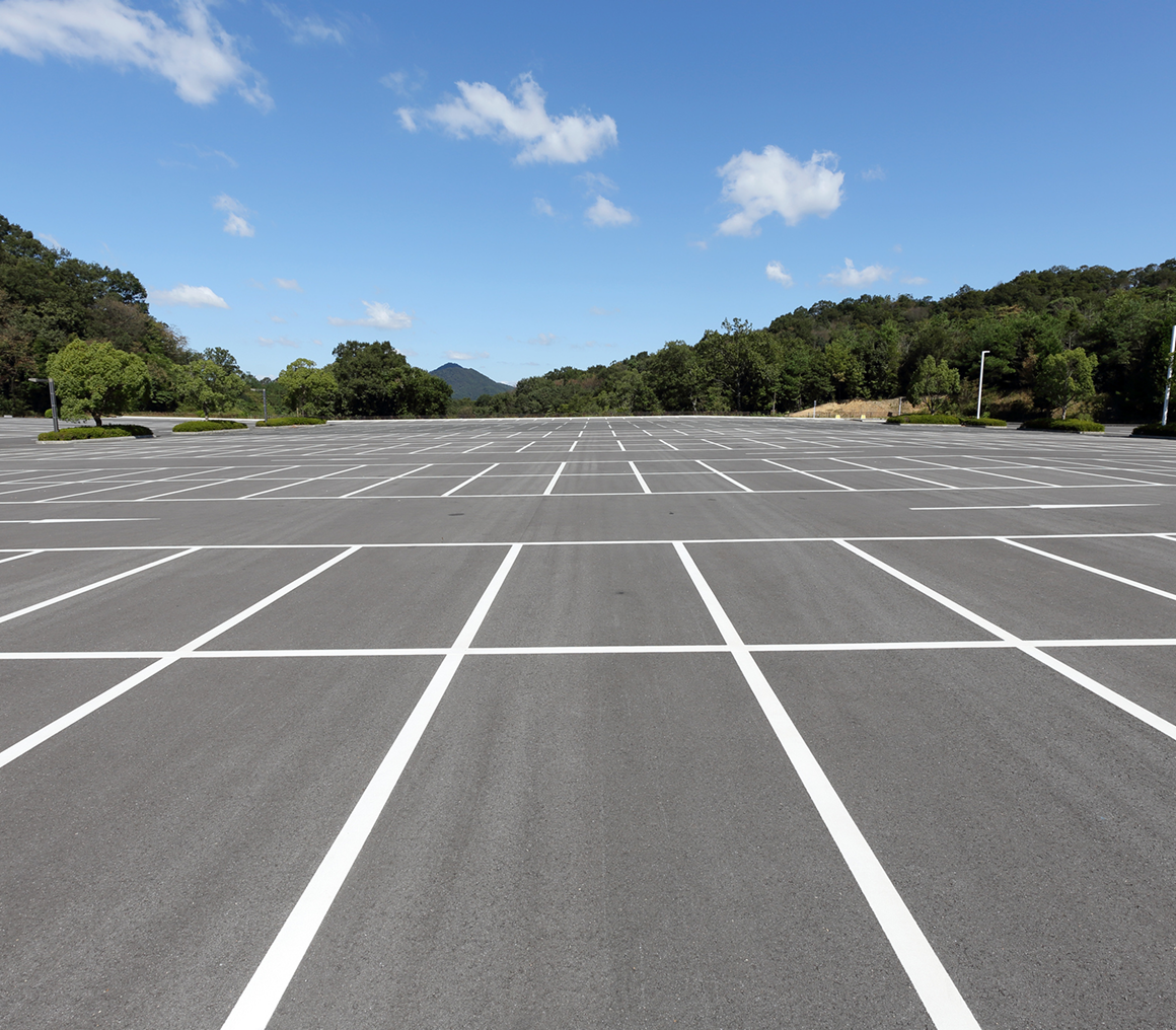 Open parking lot with no cars