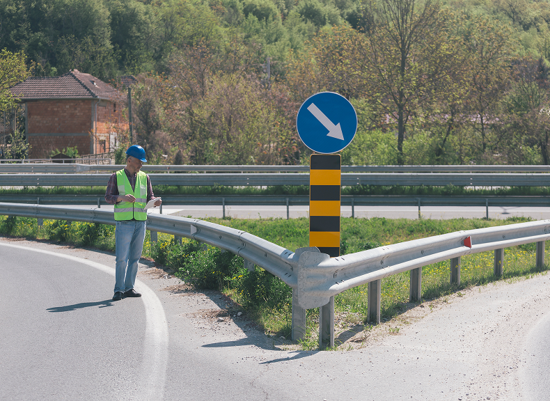Road safety inspection in progress