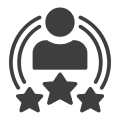 User with stars icon